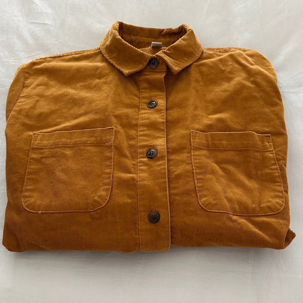 J. Crew Factory dark tan Corduroy Utility shirt